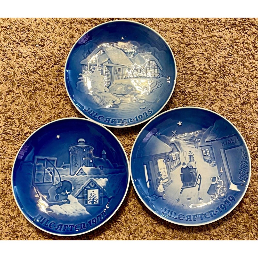 Bing and Grondahl B&G Collectable Christmas Plates BUNDLE 1975 1977 1979